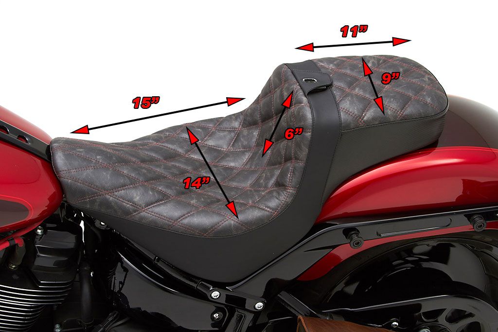 Alpha Rider Motorcycle Black Rear Pillion Passenger Seat Cushion Seat Cover For Harley Davidson Softail Fat Boy FLSTF 2008 2009 2010 2011 2012 2013 2014