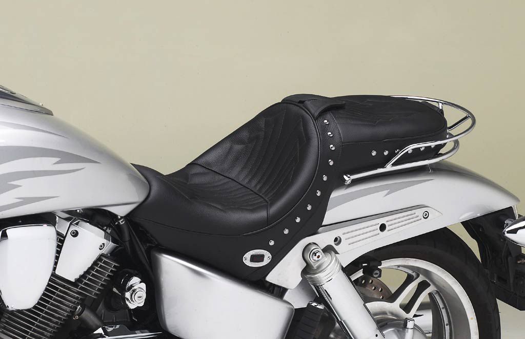 Chrome Skull Backrest Sissy Bar w/Leather Pad For 2005-2011 Honda VTX 1800F