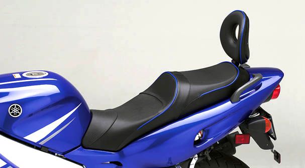 BLUE AND BLACK CUSTOM FITS YAMAHA YZF 600 R THUNDER CAT LEATHER SEAT COVER